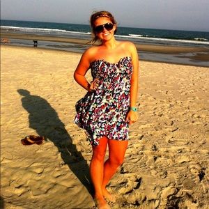 Colorful Strapless Dress